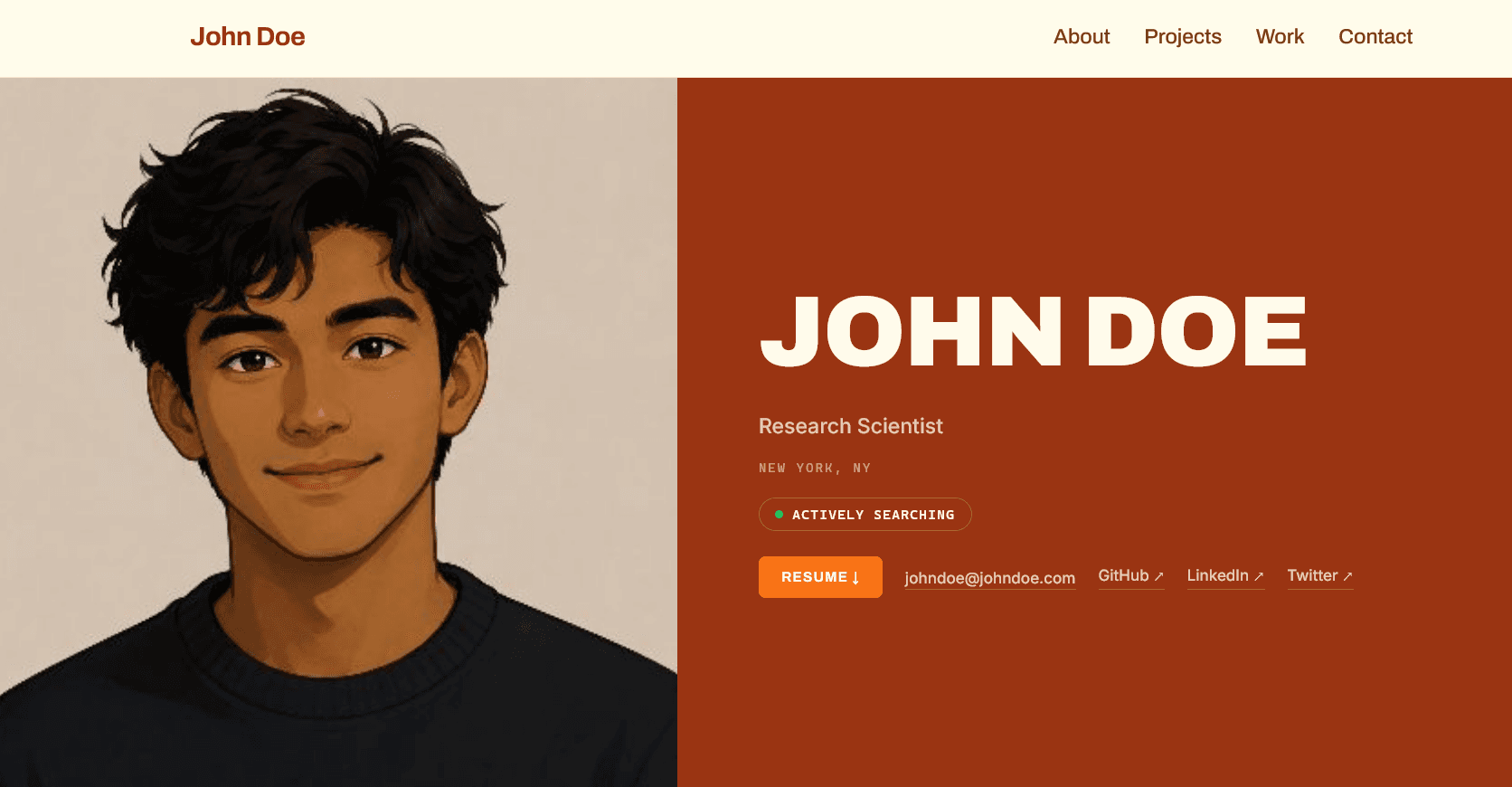Creative Editorial portfolio template