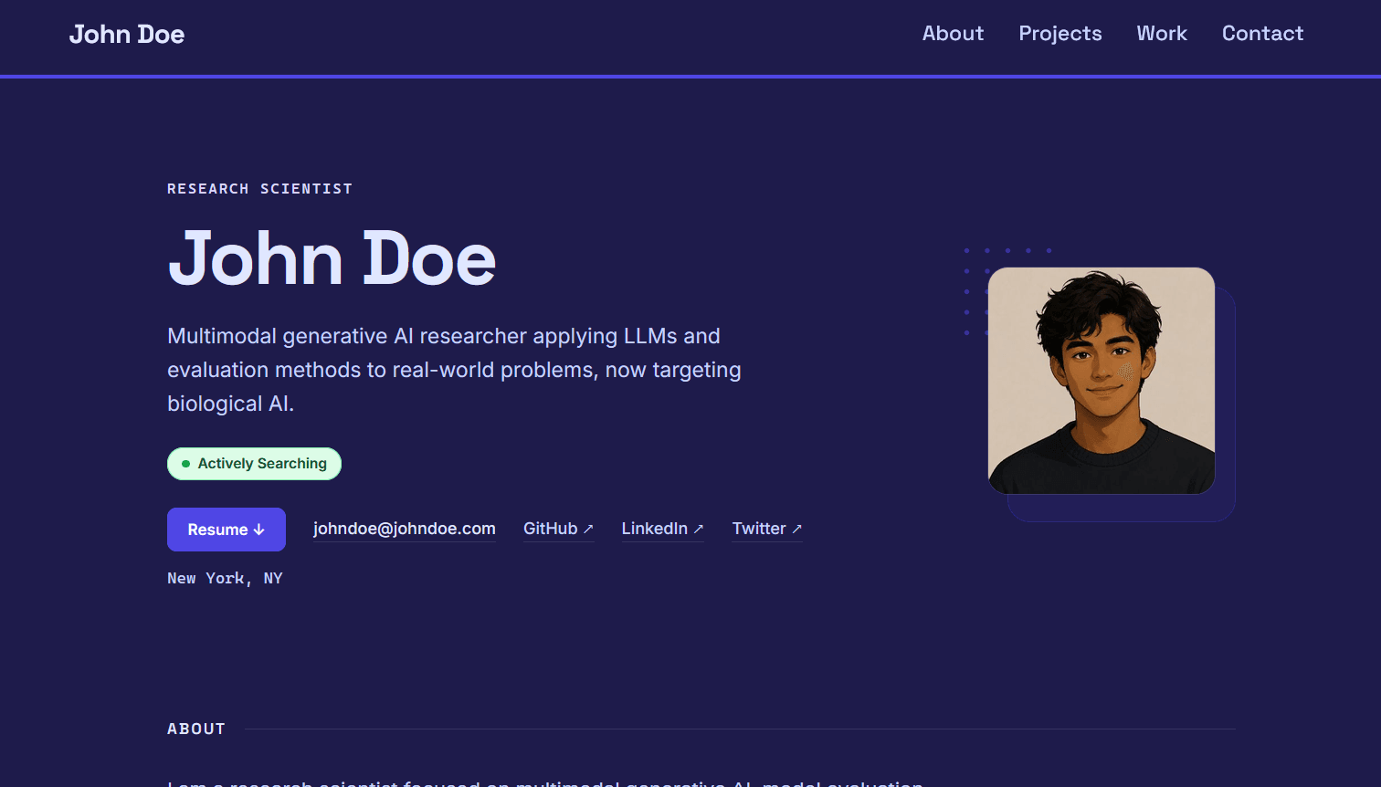 Modern portfolio template