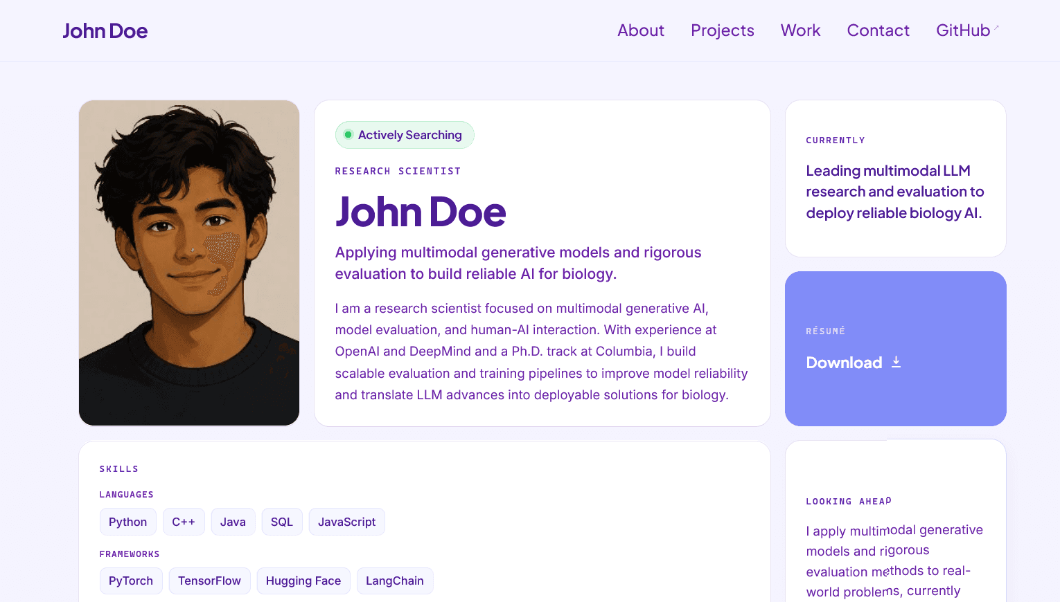 Mosaic portfolio template